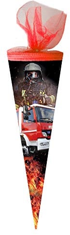 Schultüte Feuerwehr Einsatz Zuckertüte Geschenk Schulanfang Tüte Schuleinführung (50cm)