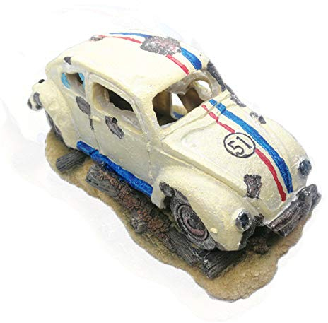 capetsma Aquarium-Dekoration, künstliches Wrack, Auto-Harz-Ornament für Luftstein, Luftstein, Sauerstoffpumpe, liefert gelösten Sauerstoff, perfekte Fischverstecke, Terrarium, Teich,