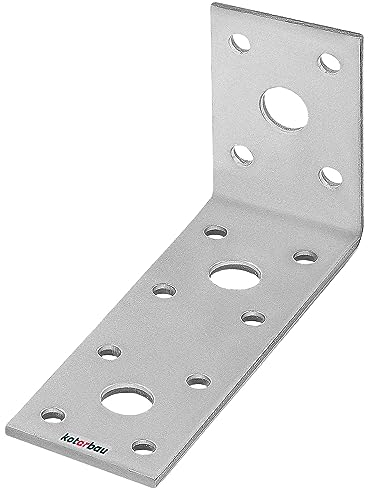KOTARBAU® Raccordo angolare 100 x 50 x 40 in acciaio, angolo di costruzione per piastra forata, raccordo per mobili, zincato, per carichi pesanti