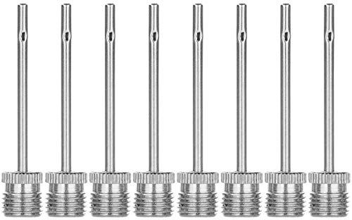Ball Pump Needle, 8Pcs Stainless Steel Sports Balls Inflator Needles for Basketball, Soccer, Rugby, Waterpolo Balls(Silver)