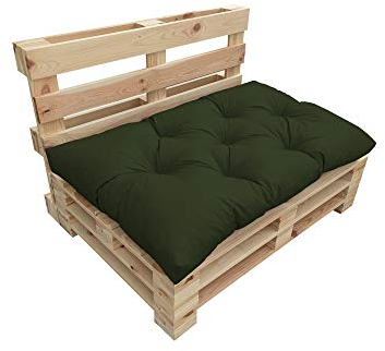 chilly pilley Palettenkissen Wasserdicht Palettenauflage Palettenpolster Palettenmöbel Gartenkissen Wasserfest Wasserabweisend viele Größen und Farben (Sitzkissen 120 x 60. Dunkelgrün)