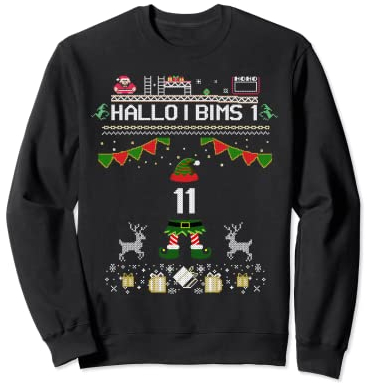 Lustiger Weihnachtself für Gamer Elf 11 gaming I Bims 1 nerd Sweatshirt