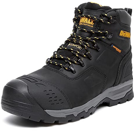 DEWALT Men's Bulldozer Waterproof, Steel Safety Toe Work Boot, Black, UK8 (EU42)