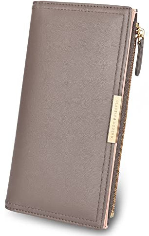 Mokoze Geldbörse für Damen, Ledergeldbörse mit Reißverschluss, Magnetverschluss, doppelt gefaltet, Geldbörse für Geschenk, Alltag, Reisen und geschäftliche Anlässe, ideales Accessoire, small, Modern