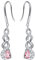 Qings Orecchini Donna Infinito Ottobre - Orecchini Con Pietre Portafortuna Tormalina Rosa Pendenti Argento 925 Zirconia Cubica Orecchini Scintillanti Twist Stroili Regalo di Gioielli per Ragazze Donne