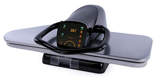 34 Large Steam Iron Press with LED Touch Screen, 1800W Steam Press with 5 Fabric Settings Language Conversion and Voice Prompts, Iron Press with Spray Bottle and Press Pad for Home Business
