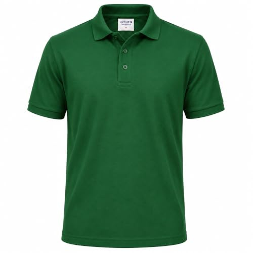 Mad Ink Men's Classic Polo Shirt, Short Sleeve Piqué Knit Collared Polo Top, Soft Breathable Comfortable Casual Shirt for Work, Office, Golf, Travel, Leisure & Everyday Wear