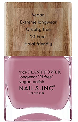 Nails.INC 73% Plant Power Nail Polish, Long Lasting Nail Color Lasts Up to 10 Days, Quick Drying, Cruelty Free, Vegan, 21 Free Formula, Nature Nirvana, (14ml)