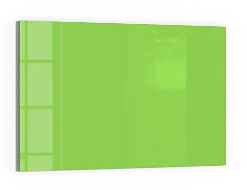 DEQORI Glas-Magnettafel | 60x40 cm groß | Unifarben - Hellgrün | Memo-Board aus Glas | Magnetboard inkl. Magnete, Stift & Tuch für Küche & Büro | Tafel magnetisch & beschreibbar