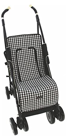 Rosy Fuentes Funda de Verano Universal para Silla Paseo Ligera -Colchoneta para Silla Ligera-Transpirable-Compatible con Maclaren, Bugaboo Bee, Cibex, etc. 0-negro