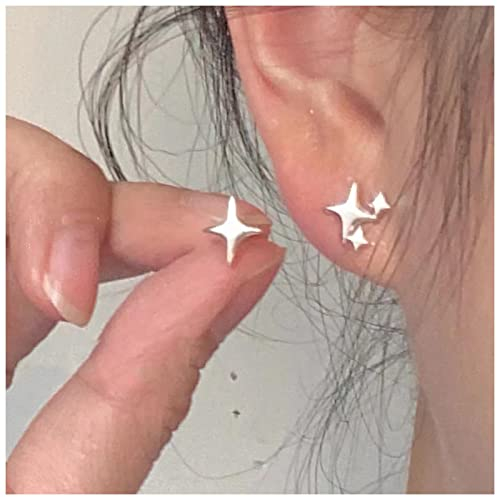 Inateannal Boho Stern Ohrstecker Silber - Sternhaufen Ohrringe Vintage Minimalistisch Himmlischen Schmuck Für Frauen Und Mädchen