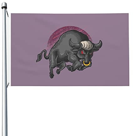 Langlebige „The Cow With The Nose Ring Is Angry“-Flaggen, 90 x 150 cm, Banner für den Außenbereich, Garten, Terrasse, Flagge, doppelseitiger Druck, Flaggen für den Innenbereich, Urlaub, Party, 3 x 5