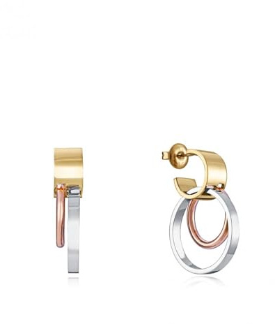 Viceroy Ohrringe Damen Goldbeschichtet - Kollektion Air - Edelstahl - 2 cm – 14087E01019
