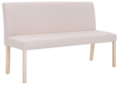 Gecheer Sitzbank mit Rückenlehne Sitztruhe Polsterbank Esszimmerbank Wartebank Bank Küchenbank Essbank Flurbank Truhenbank 139,5 x 54 x 85,5 cm (B x T x H) Rahmen aus massivem Kiefernholz und Stoff