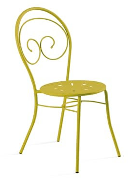 Mondo Viro Gartenstuhl Mimmo aus lackiertem Metall, 43 x 52 cm, 89 cm (Curry, 4)