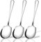 Cucharas grandes para servir, 3 cucharas de servir de acero inoxidable, cucharas grandes para servir bufé, utensilios sólidos de 8.6 pulgadas con asa, cuchara de servir para bufé, servir, cocinar,