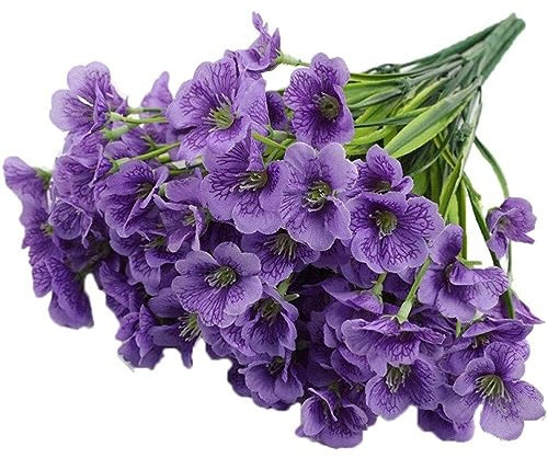 Wudaizhi Flores Violetas Artificiales Plantas Falsas Ramos De Plástico Artificial Plantas Artificiales Decoración De Bodas Al Aire Libre