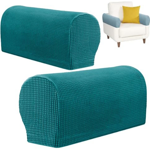 MOTTK Dicke Armlehnenbezüge, weicher Stretch-Sesselschoner, Möbelschutz, schmutzabweisend, Couch-Armlehnenbezug für Wohnzimmer, Büro, Hotel, Outdoor (blau)