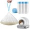 Cat Litter Tray Liners - 46 x 44.5cm Leak-Proof Cat Litter Bags with Drawstring for Automatic Litter Box, Pack of 60 Tear-Resistant Cat Litter Liners