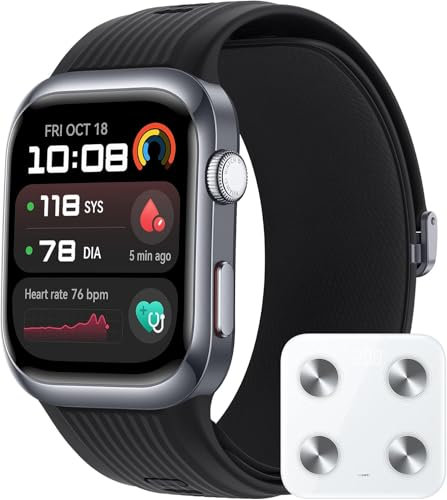 HUAWEI Watch D2 Black + Scale 3, Smartwatch Con Monitoraggio Pressione Sanguigna, Ecg, Stress, Sonno, Spo2 e Compatibile Con Ios e Android, Leggero e Sottile e Con Chiamate Bluetooth, Cinturino Nero