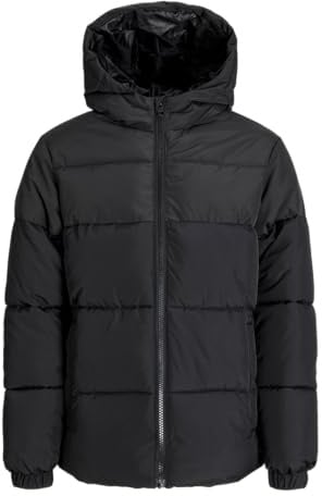 JACK & JONES JUNIOR Herren Jjmaze Puffer Hood Jnr, Black, Numeric_128