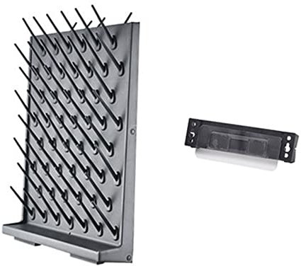 SXTYFBB Drying Rack Laboratory Glassware Drying Rack Wall-Mounted and Desktop Stand Removable PP Material Laboratory Drain Rack 52 Nails