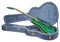 Crossrock Custodia rigida in legno per chitarra 335 semi-hollow | Finitura scolpita Smoke Blue, interno in velluto blu monocromatico, serratura – Serie Relief Premium