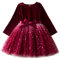 JokeLomple Weihnachtskleid Mädchen - Tüll Tutu Party Kleider Samtkleid mit Kunstpelz Kragen Leicht Weicher Weihnachts Lange Ärmel Baumwolle Tüll Kleid Casual Jersey Kleider Christmas Geschenk Party