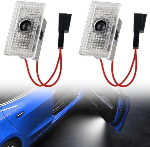 Avsty Puddle Lights for Tesla Model Y 3 X S, Upgraded No Fade Tesla Door Logo Lights - 2 Pack