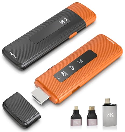 Émetteur et récepteur HDMI sans Fil 2025 100 m, 2,4 G/5G HDMI sans Fil avec écran LED, décodage 4K 1080p 60 Hz, Plug & Play pour vidéo et Audio à surveiller Depuis PC/Mac/iPad/iPhone Pro Max