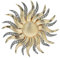 Broche bijou grand soleil doré et argenté en acier inoxydable.