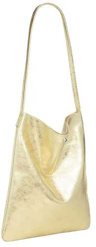 Caspar Klassisch Elegante Schultertasche aus Leder Mittelgroße Damen Shopper Handtasche - CLASSIC LINE - Modell No.822 - Made in Italy