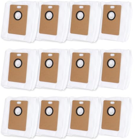Lot de 12 Sacs Aspirateur RVA202 pour Tapo RV30 Max Plus, RV20 Max Plus Aspirateur, 3,5 L Grande Capacité