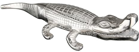 Casablanca Figur Spike Krokodil - Aluminium - silberfarben antikfinish - strukturiert - Breite 58cm - Dekoration - Wohnaccessoire - Geschenk - Skulptur