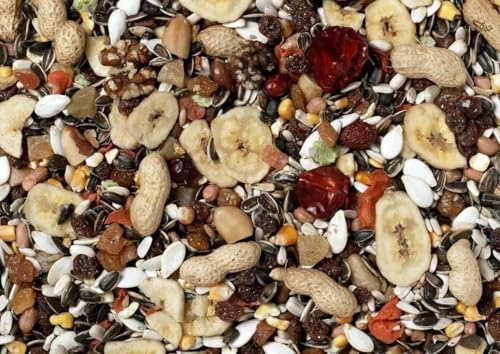 4Kg Johnston & Jeff Premium Fruit Parrot Food – 50% Fruit – 22 Ingredient Blend – With 5 Fruits & 5 Nuts – Natural & Nutritious Parrot Mix for All Life Stages