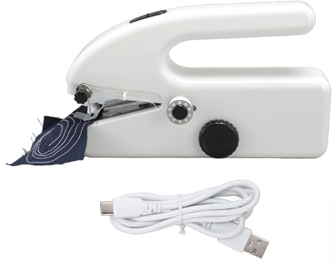 Tragbare Hand nähmaschine USB-betriebene Mini-Elektro nähmaschine für Anfänger Schnell nähend für den Heimgebrauch Reisen Camping ABS Edelstahl 21x13cm