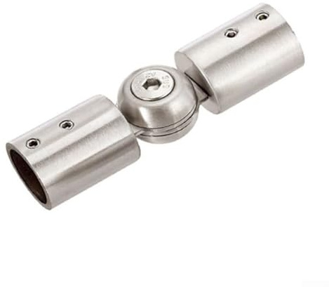 CARMOTTER Verstellbarer Eck-Vorhangstangenverbinder, Edelstahl, Winkelverbinder für Gardinenstangen, für Fenstervorhänge und Eckinstallationen, Rundrohr Verbinder für Heimwerker(19 mm gebürstet)
