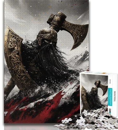 Puzzle für Teenager Wikinger-Tomahawk 1000 Teile für Erwachsene Geburtstagsgeschenkidee für Erwachsene Familienspiel und Hobby 75x50cm