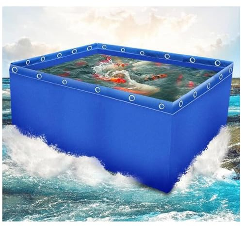 Piscina per pesci fuori terra in PVC 600 x 300 x 100 cm per interni ed esterni per giardino in tela koi, facile installazione, perfetta per la vita acquatica