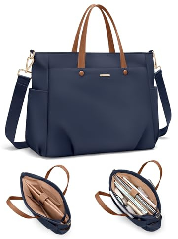 GOLF SUPAGS Sac Fourre-Tout Pour Ordinateur Portable 15 Pouces, Sac à Bandoulière Pour Ordinateur Pour Femme, Sac à Main élégant Pour Le Travail et Les Voyages (Bleu Marine)