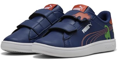 PUMA Kinder Smash 3.0 Dino Sneakers 28.5, Blue Jewel Green Fruit Amarena Orange