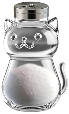 Salzstreuer aus Glas | Schöner Pfeffer-Gewürzspender mit Deckel, transparente und leere Salzgläser – für Küche und Küche, Tisch, Auto, Camping, Bauernhof, Herbst, Zuhause, Restaurant