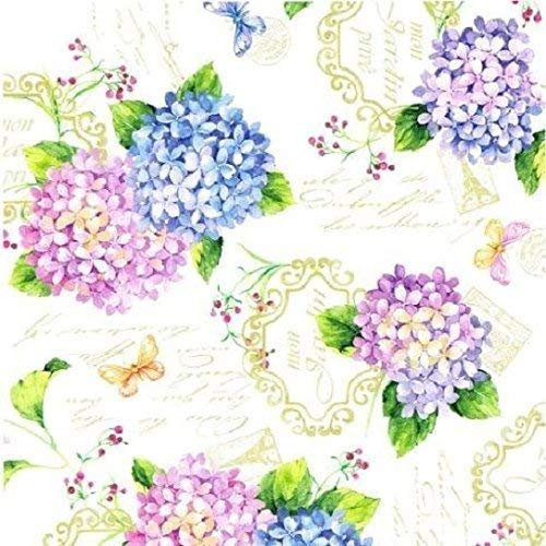 KEVKUS Wachstuch Tischdecke Meterware Sommer Blumen Hortensie B9029-01 Größe wählbar in eckig rund oval (110 x 260 cm eckig (Biertisch XXL))