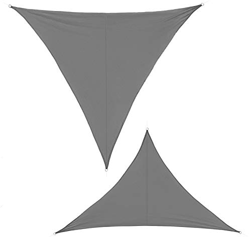 BB Sport Sonnensegel 3.5m x 3.5m x 4.95 m Granit Dreieckig Sonnenschutz 100% PES Sichtschutz Windschutz Tarp UV Schutz Garten Terrasse Camping Schattenspender