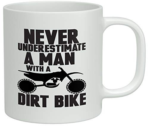 Shopagift Never Underestimate a Man with a Dirt Bike White 10oz Novelty Gift Mug Cup