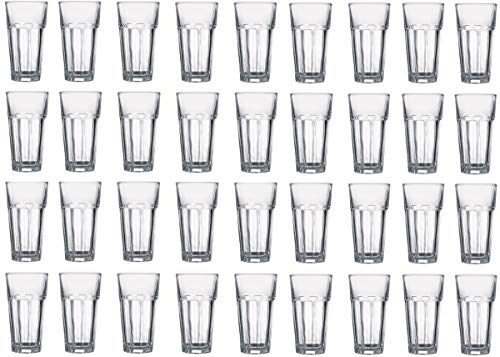 TAMLED Longdrinkglas 0,36 l im Set zu 36 Stück Caipirinha Cocktail Wasser Groß Trinkglas spülmaschinenfest stapelbar