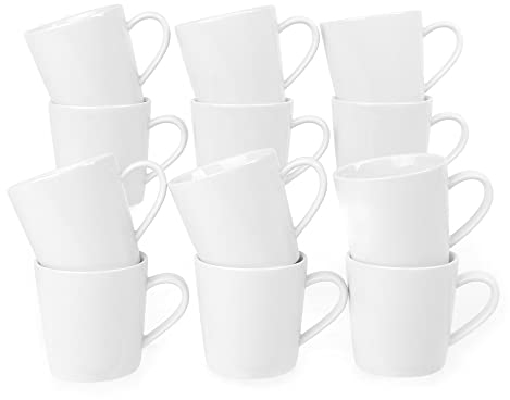 Holst Porzellan KT 005 FA3 Lot de 12 tasses à café en porcelaine Blanc 0,24 l