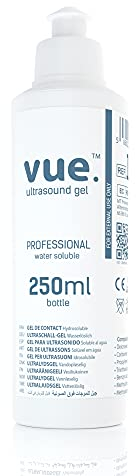 Vue Ultrasound Gel - 250ml / 1L / 5L Bottle of Clear Conductive High Viscosity Transmission Gel for Ultrasound and Doppler Machines and Monitors (250ml - Pack of 1)