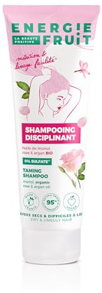 ENERGIE FRUIT | Shampoing sans Sulfate | Monoï, Rose & Argan BIO | Cheveux Secs Rebelles | Vegan | 250 ml