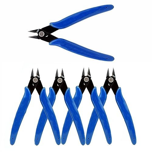 5 Pcs Electrical Wire Cable Cutter,5 Micro Cutting Plier Diagonal Side Cutter Flush Cutter for Coil DIY Jewelry Craft Model-Making Cutting Zip-Ties